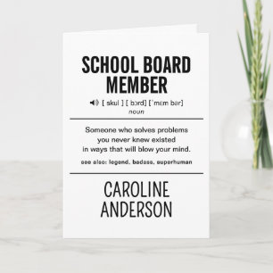 Gepersonaliseerd schoolbestuurslid Grappig Kaart