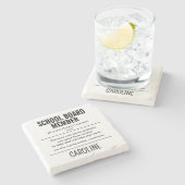 Gepersonaliseerd schoolbestuurslid Grappig Stenen Onderzetter (Zijkant)