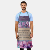 Gepersonaliseerd Schort - Kleurrijke glitterbloeme (Gedragen)