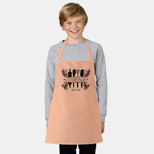 Gepersonaliseerd Schort voor All-Over Print Monogr (Gedragen)