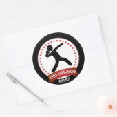 Gepersonaliseerd schot zet zwart wit en rood moder ronde sticker (Envelop)