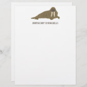 Gepersonaliseerd schrijfpapier van Walrus Briefhoofd (Voorkant / Achterkant)