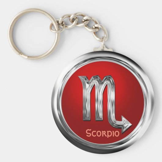 Gepersonaliseerd Scorpio Zodiac Symbool Sleutelhanger (Voorkant)