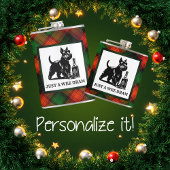 Gepersonaliseerd Scotty Dog en Tartan Wee Dram Heupfles