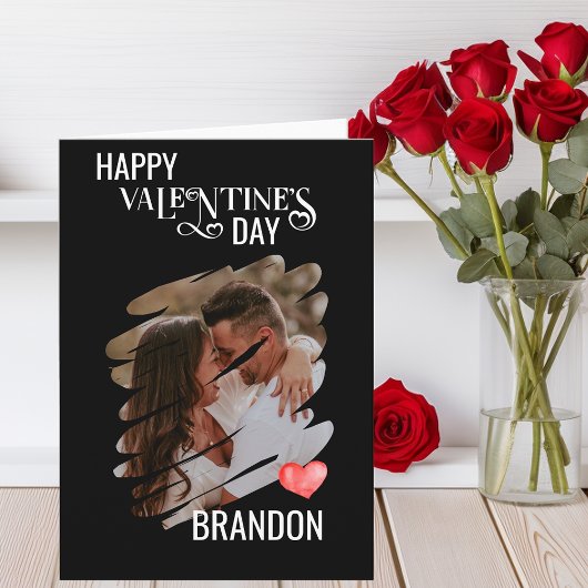 Gepersonaliseerd Scratch Foto Modern Monogram Love Kaart