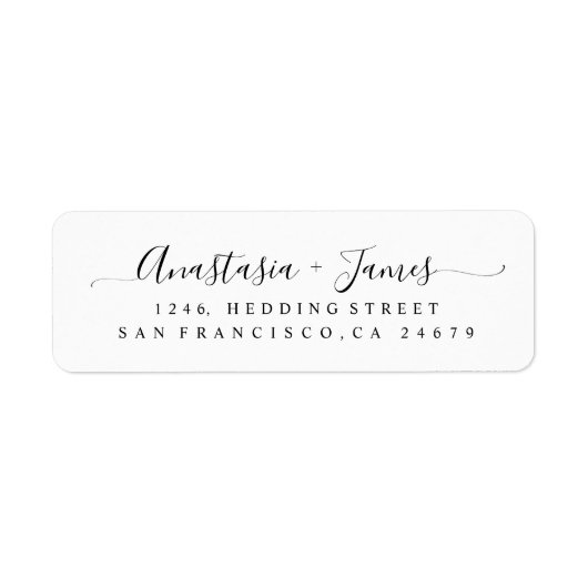 Gepersonaliseerd script bruiloft Retouradres Etiket (Voorkant)