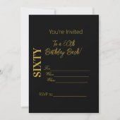 Gepersonaliseerd Script Elegant Goud Zwart 60 Verj Kaart (Voorkant)