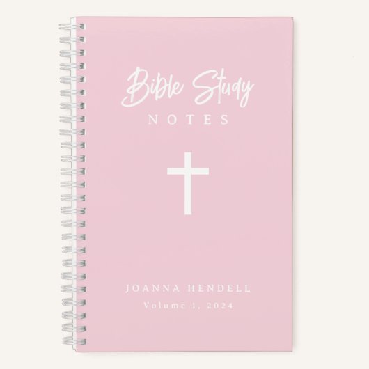 Gepersonaliseerd script kalligrafie roze bijbel st notitieboek (Voorkant)