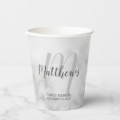 Gepersonaliseerd Script Monogram en naam White Mar Papieren Bekers (Voorkant)