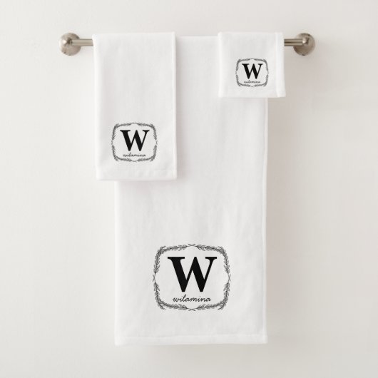 Gepersonaliseerd script Monogram Initiaal & Naam k Bad Handdoek (Insitu)
