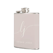 Gepersonaliseerd Script Monogram Roze Bachelorette Heupfles (Links)