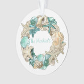 Gepersonaliseerd Seashell Wreath Ornament (voorkant)