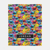 Gepersonaliseerd Sesamstraat bemanningspatroon Fleece Deken (Voorkant)