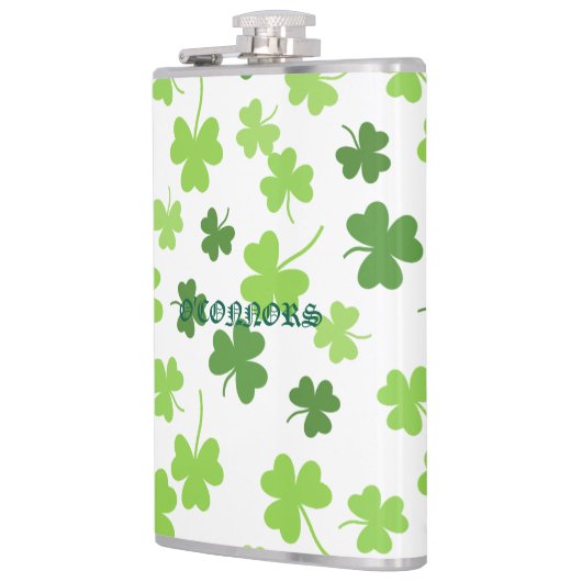 Gepersonaliseerd Shamrock patroon Heupfles (Links)