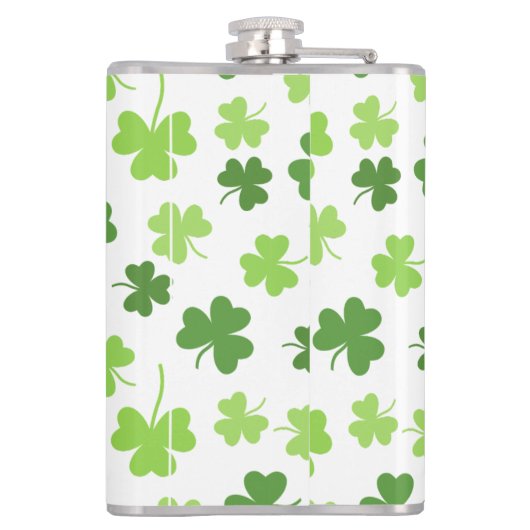 Gepersonaliseerd Shamrock patroon Heupfles (Achterkant)