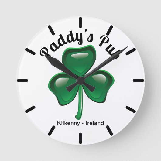 Gepersonaliseerd Shamrock Pub Wall klok (Voorkant)