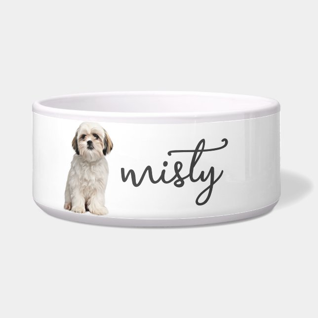 Gepersonaliseerd Shih Tzu eten Voerbakje (Voorkant)