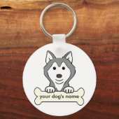 Gepersonaliseerd Siberian Husky Sleutelhanger (Voorkant)