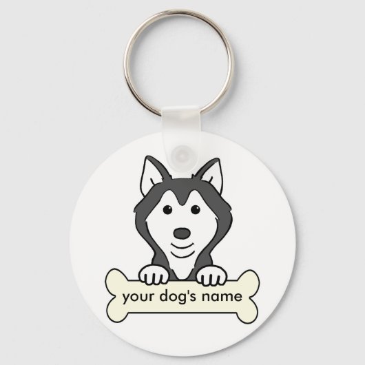 Gepersonaliseerd Siberian Husky Sleutelhanger (Voorkant)