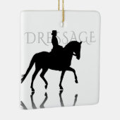 Gepersonaliseerd Silhouette Dressage-kerstfeest Keramisch Ornament (Rechts)