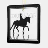 Gepersonaliseerd Silhouette Dressage-kerstfeest Keramisch Ornament (Links)