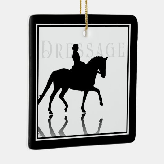 Gepersonaliseerd Silhouette Dressage-kerstfeest Keramisch Ornament (Rechts)