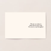 Gepersonaliseerd Silver Foil Sympathies Kaart (Binnen)