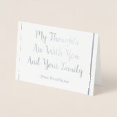 Gepersonaliseerd Silver Foil Sympathies Kaart (Voorkant)