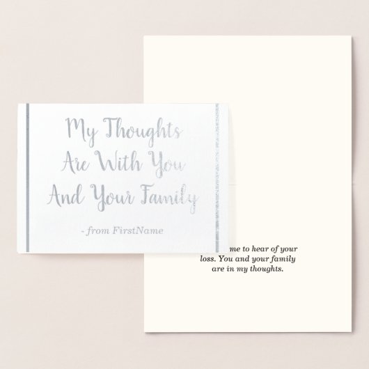 Gepersonaliseerd Silver Foil Sympathies Kaart (Display)