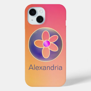Gepersonaliseerd Sinaasappel Ombre Retro Floral