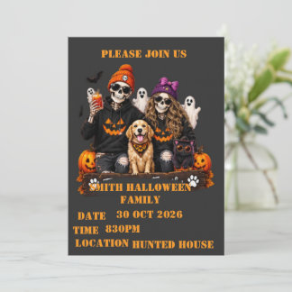 Gepersonaliseerd Skelet Halloween Blijf Griezelen Kaart