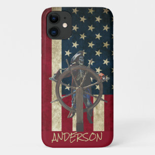 gepersonaliseerd skelet van een piratenschip iPhone 11 hoesje