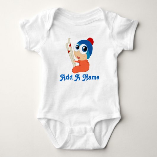 Gepersonaliseerd Ski Baby Skiing T-shirt (Voorkant)