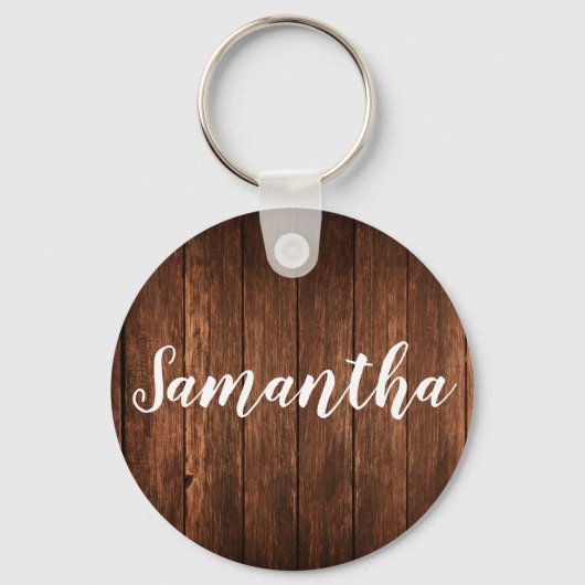 Gepersonaliseerd Sleutelhanger Barn Wood Land Rust (Voorkant)