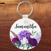 Gepersonaliseerd Sleutelhanger Lavender Hibiscus o (Voorkant)