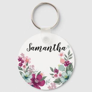Gepersonaliseerd Sleutelhanger Tropische bloemen o