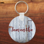 Gepersonaliseerd Sleutelhanger Wit Wassen Hout Sch (Voorkant)