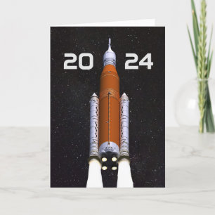 Gepersonaliseerd SLS Space Rocket Graduparty Kaart