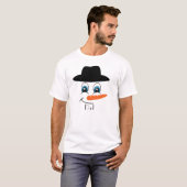 Gepersonaliseerd Snowman Black Pet met aangepaste T-shirt (Voorkant volledig)