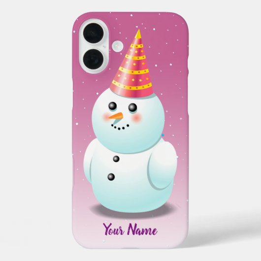 Gepersonaliseerd Snowman Lady Cartoon Case-Mate iPhone Case (Achterkant)