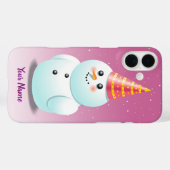 Gepersonaliseerd Snowman Lady Cartoon Case-Mate iPhone Case (Achterkant (horizontaal))