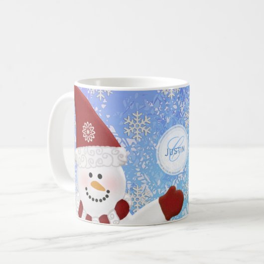 Gepersonaliseerd: Snowman Mok (Voorkant links)