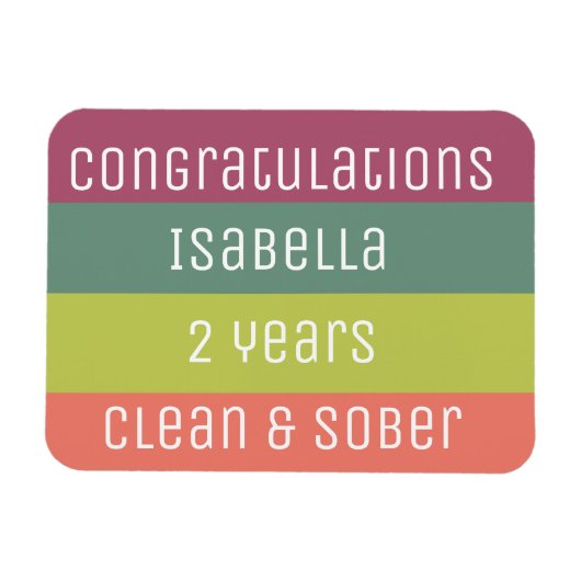 Gepersonaliseerd Sobriety Jubileum 12 stap verjaar Magneet (Horizontaal)