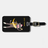 Gepersonaliseerd Sock Monkey met Banana Swords Bagagelabel (Voorkant horizontaal)
