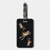 Gepersonaliseerd Sock Monkey met Banana Swords Bagagelabel (Achterkant verticaal)