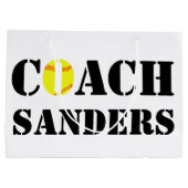 Gepersonaliseerd Softball Coach Gift Bag Large Cadeauzakje (Achterkant)