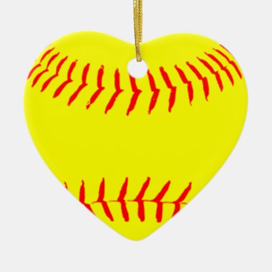 Gepersonaliseerd Softball Keramisch Ornament (Voorkant)