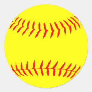 Gepersonaliseerd Softball Ronde Sticker
