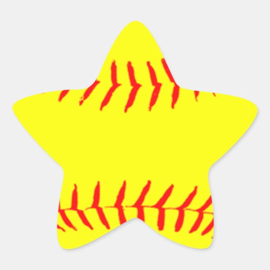 Gepersonaliseerd Softball Ster Sticker (Voorkant)