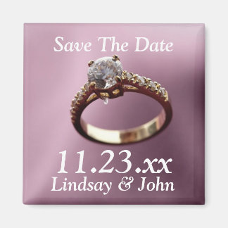 Gepersonaliseerd sparen de Datum Diamond Verloving Magneet
